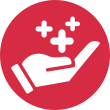hand icon with plus signs